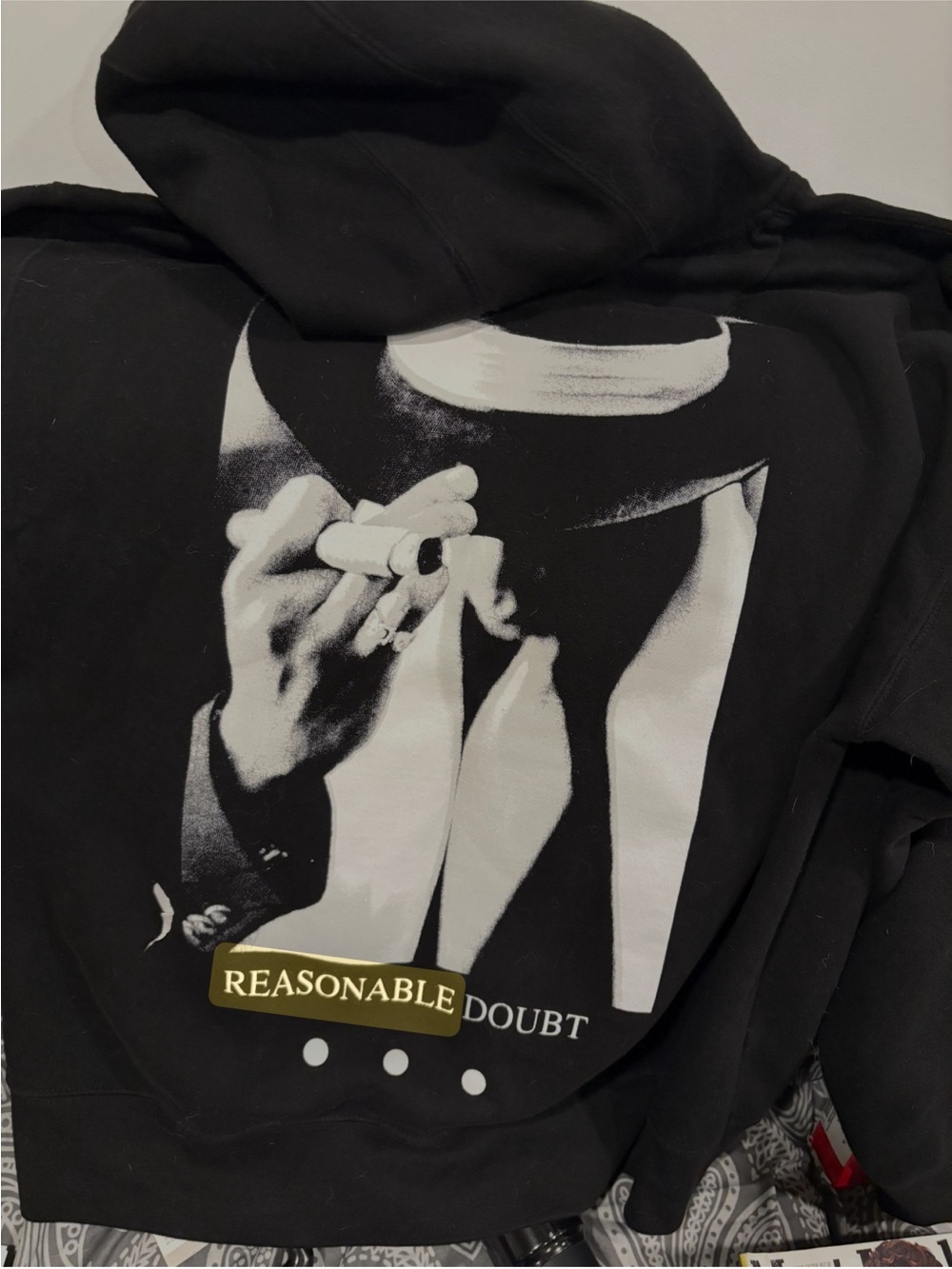 Reasonable Doubt Graphic Black Hoodie Sweatshirt
